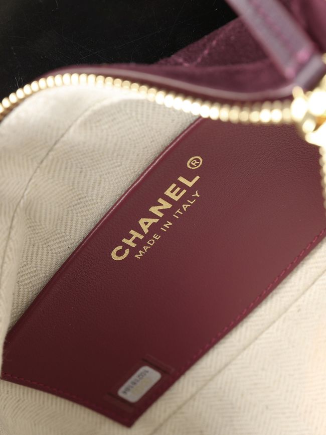 CHANEL Hobo Bag Suede AS6640 Burgundy CHANEL Hobo Bag Suede AS6640 Burgundy