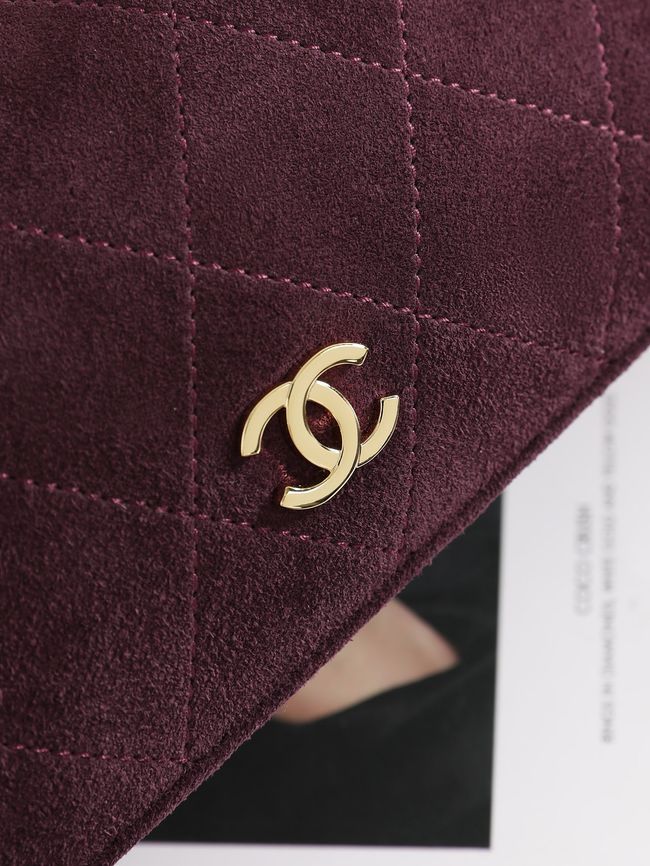 CHANEL Hobo Bag Suede AS6640 Burgundy CHANEL Hobo Bag Suede AS6640 Burgundy
