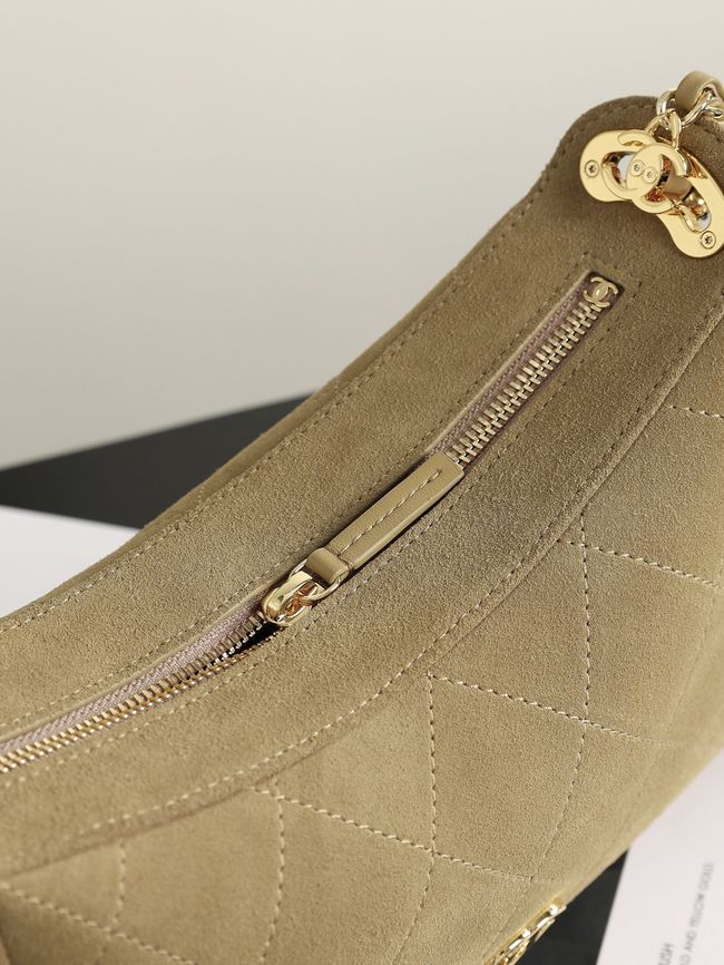 CHANEL Hobo Bag Suede AS6640 apricot