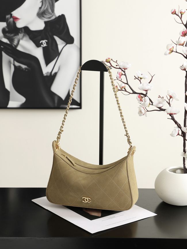 CHANEL Hobo Bag Suede AS6640 apricot