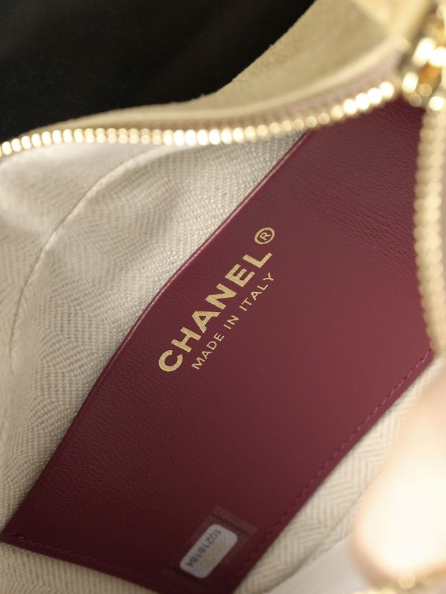 CHANEL Hobo Bag Suede AS6640 apricot