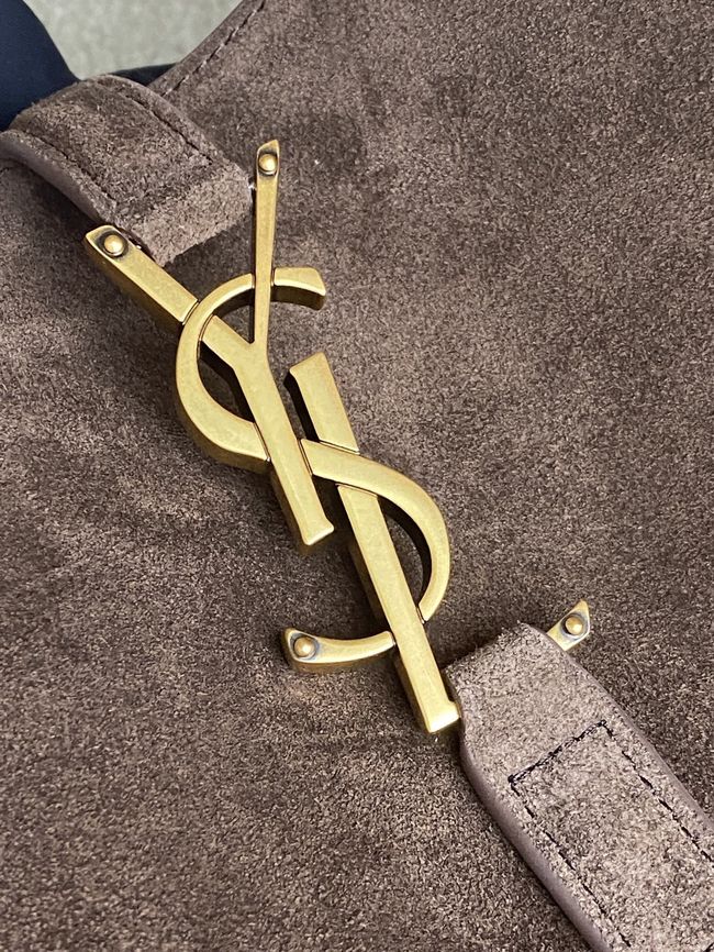 Saint Laurent LE 5 A 7 supple LARGE in suede 850545 ARABICA Saint Laurent LE 5 A 7 supple LARGE in suede 850545 ARABICA