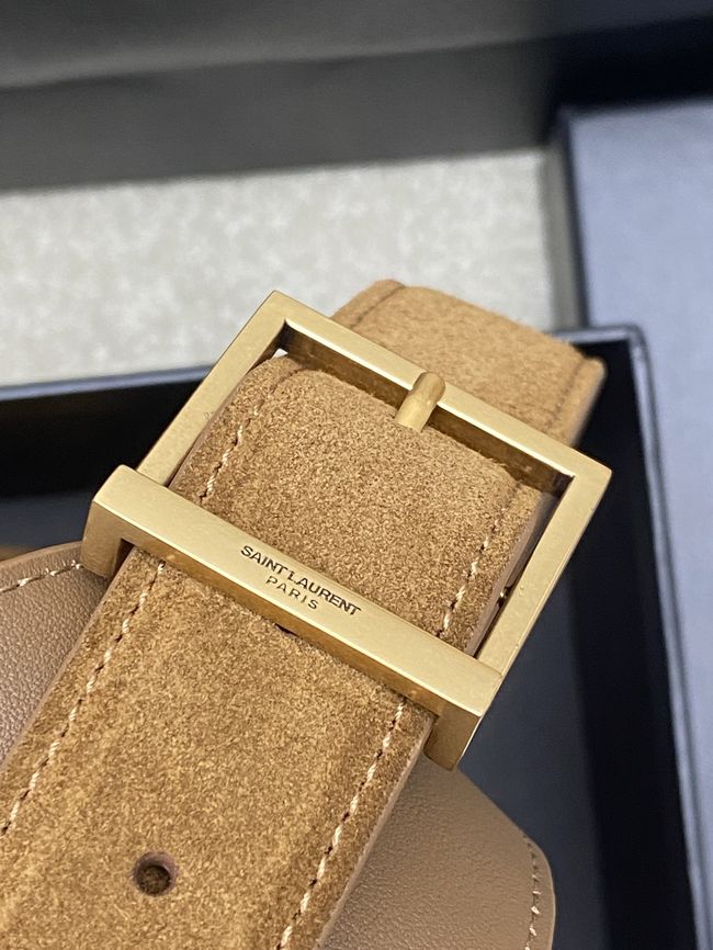 Saint Laurent LE 5 A 7 supple LARGE in suede 850545 CARAMEL COGNAC Saint Laurent LE 5 A 7 supple LARGE in suede 850545 CARAMEL COGNAC