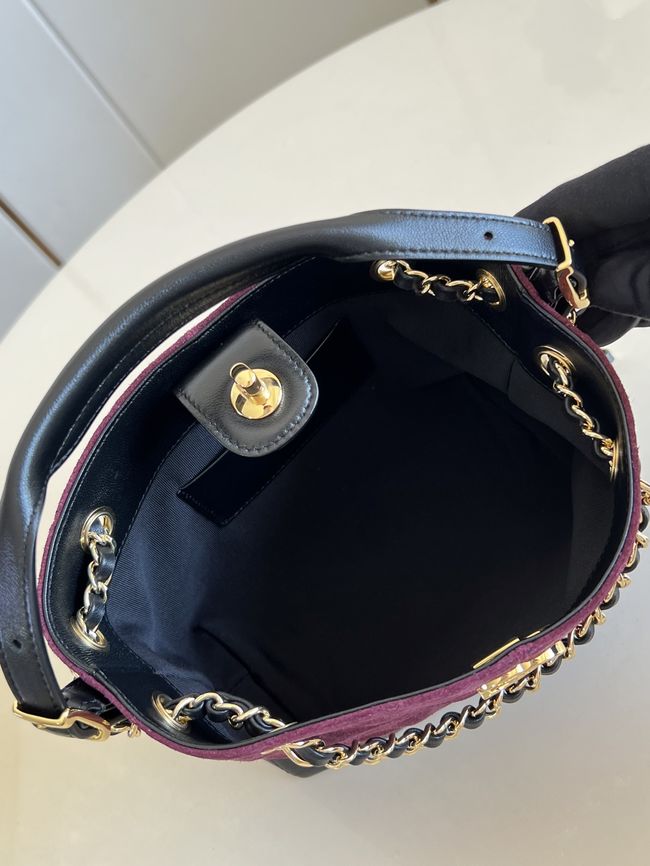 Chanel Mini Shopping Bag AS5633 Burgundy & Black