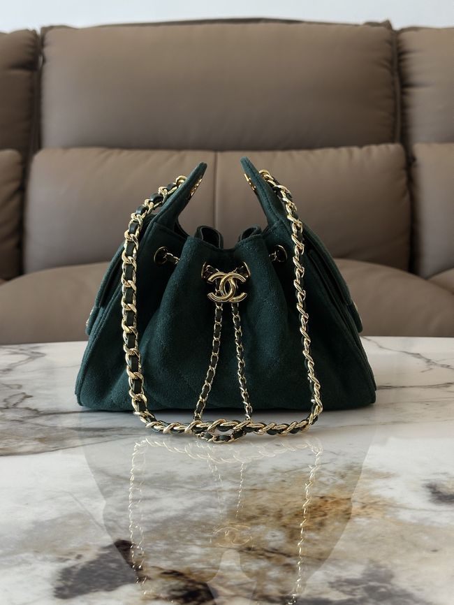 CHANEL 25 Mini Handbag Suede AS5631 dark blue