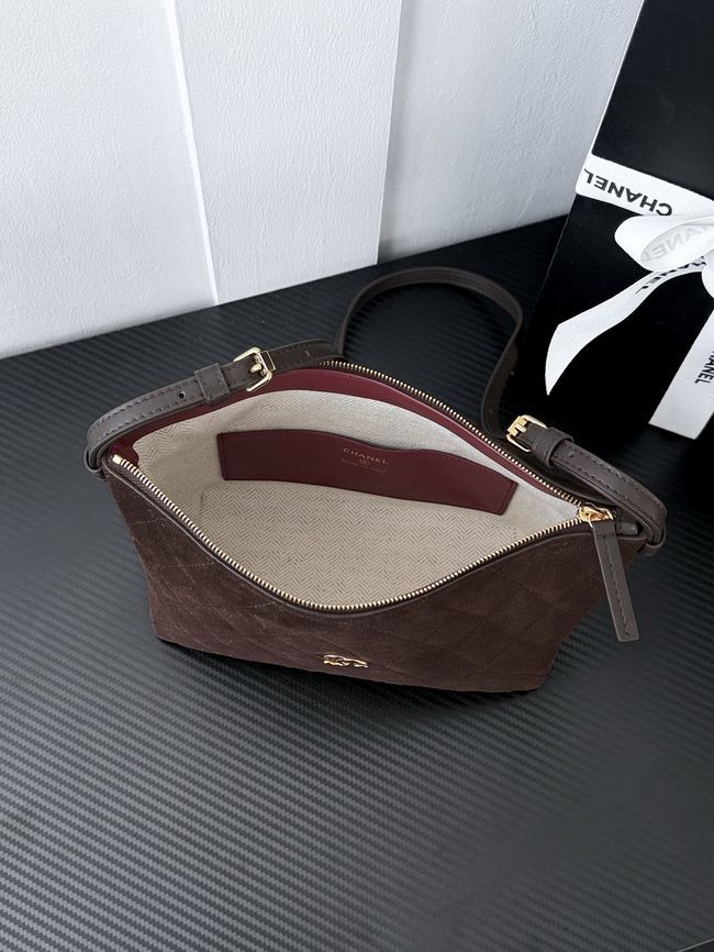 CHANEL Hobo Bag Suede AS5322 dark brown CHANEL Hobo Bag Suede AS5322 dark brown